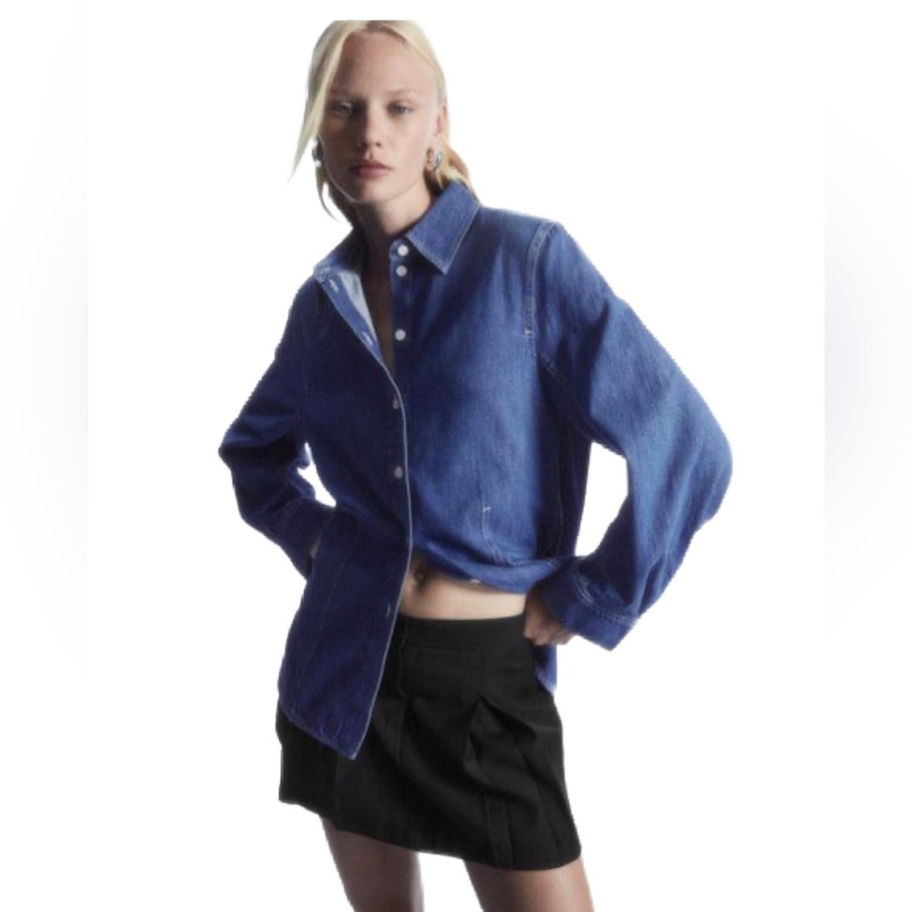 COS Classic Blue Button Down Denim Shirt  Size 6
